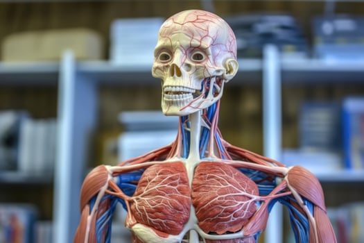 AI Generated Muscle men model body person skeleton anatomical medicine organ biological science male photo