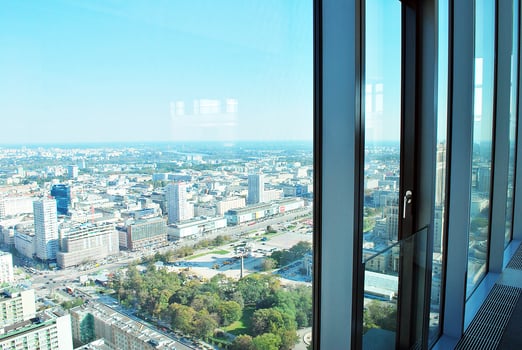 View of modern skyscrapers in the city center. photo