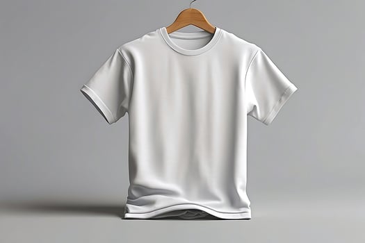 AI generated Blank T-Shirt Mockup with wooden backgrounds,T-shirt mockup. White blank t-shirt front and back views. photo