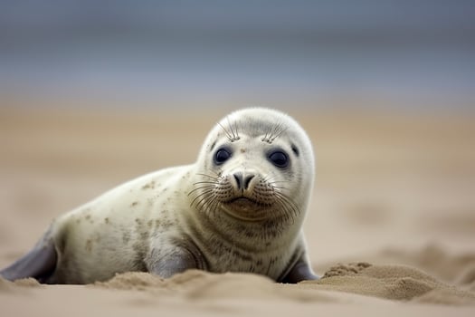 AI generated Harbor seal cub photo