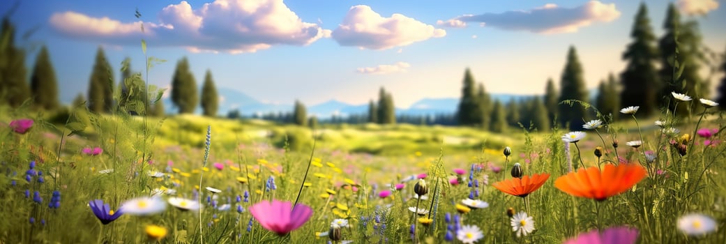 AI generated Idyllic Meadow on summer. AI Generated photo