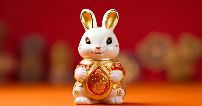 AI generated Symbol of the Chinese New Year of the rabbit. Happy Chinese New Year. photo