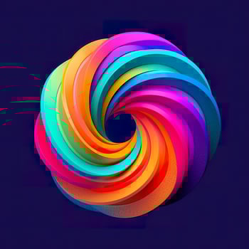 AI generated Abstract Rainbow Spiral. Soft and Rounded Forms Rendered in Tangled Perfection. AI Generative photo