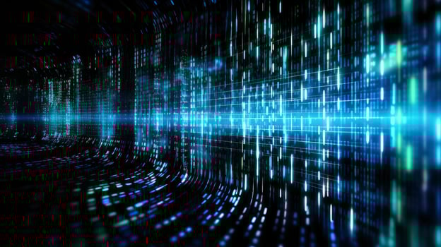 AI generated An abstract digital background with binary code and AI algorithms running in the background. AI Generated photo