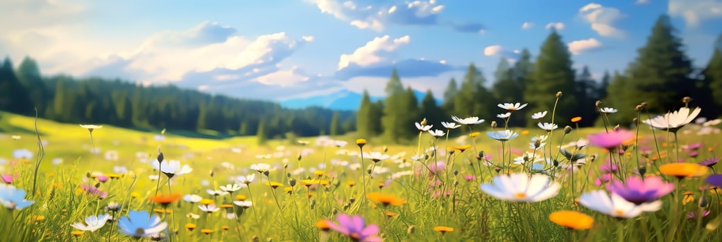 AI generated Idyllic Meadow on summer. AI Generated photo