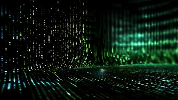 AI generated An abstract digital background with binary code and AI algorithms running in the background. AI Generated photo