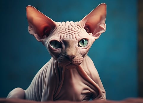 AI generated Beautiful photo Sphynx cat concept, contemporary natural and mood social background. Generative AI