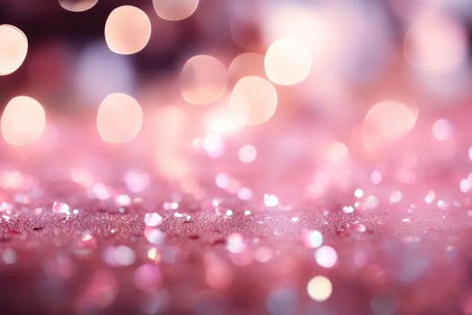 AI Generated Abstract pink bright light glittering bokeh blur background. Generative AI photo