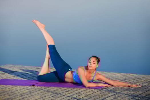 girl doing yoga exercise photo
