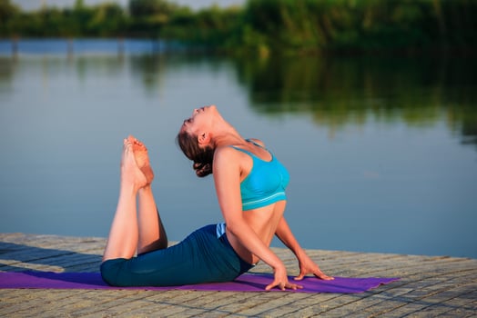 girl doing yoga exercise photo