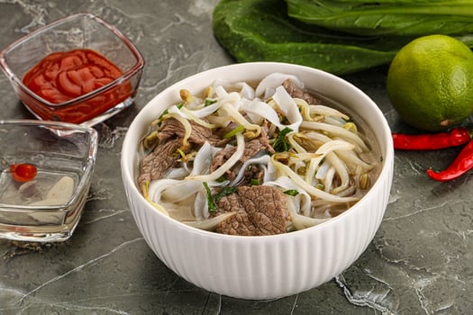 Vietnamese soup Pho Bo with beef photo