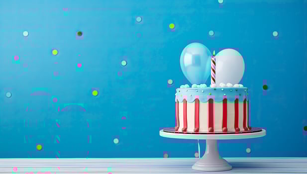 AI generated Happy Birthday cake for party. AI Generated photo