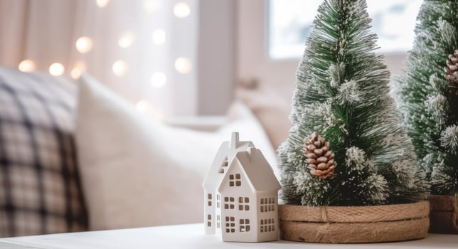 AI generated A cozy concept of festive home decoration for Christmas. AI Generated photo