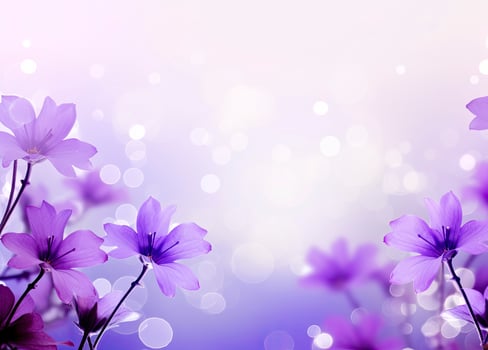 AI generated Abstract purple flowers spring background photo
