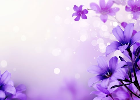 AI generated Abstract purple flowers spring background photo