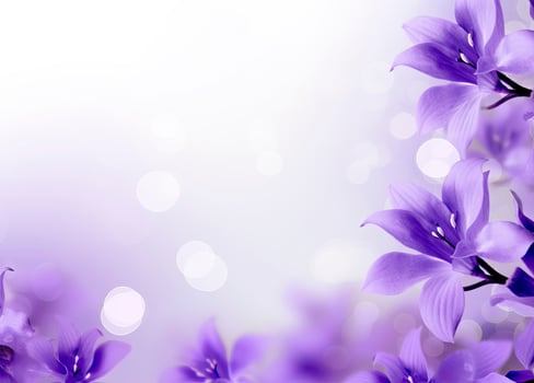 AI generated Abstract purple flowers spring background photo