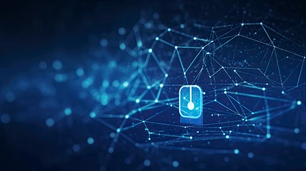 AI generated Abstract concepts of cybersecurity technology and digital data protection. AI Generated photo
