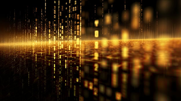 AI generated An abstract digital background with binary code and AI algorithms running in the background. AI Generated photo