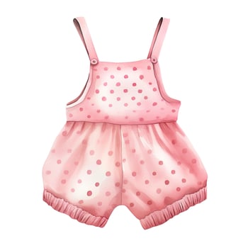 AI generated Pink baby girl romper in watercolors on a white background. AI Generated photo