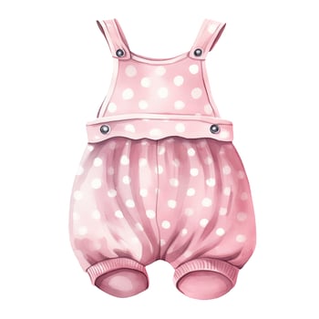 AI generated Pink baby girl romper in watercolors on a white background. AI Generated photo