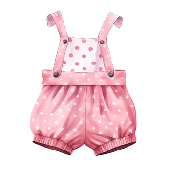 AI generated Pink baby girl romper in watercolors on a white background. AI Generated photo