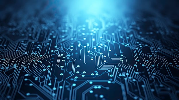 AI generated Circuit Board Background. Computer, Data, Technology, Artificial Intelligence. AI Generated photo