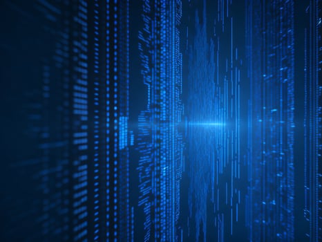 AI generated Digital Cyberspace with Particles and Digital Data Network Connections. High Speed Connection and Data Analysis Technology Digital Abstract Background Concept. 3d rendering photo