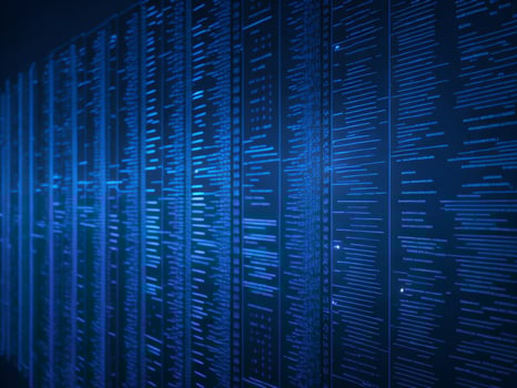 AI generated Digital Cyberspace with Particles and Digital Data Network Connections. High Speed Connection and Data Analysis Technology Digital Abstract Background Concept. 3d rendering photo