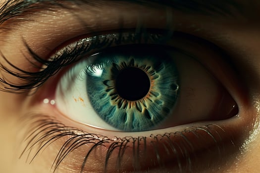 AI generated Close up of beautiful eye, looking at the camera. AI Generated photo