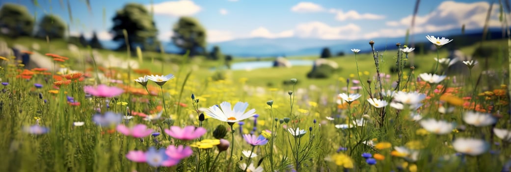 AI generated Idyllic Meadow on summer. AI Generated photo