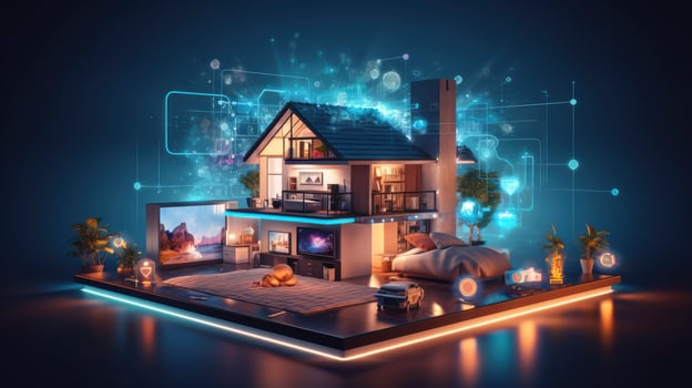 AI generated A Glimpse into the Connected Smart Home of Tomorrow. AI Generated photo