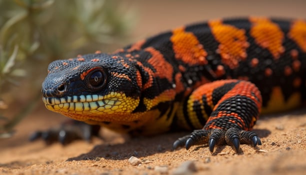 AI generated African lizard crawling, spotted scales, dangerous viper in tropical forest generated by AI photo
