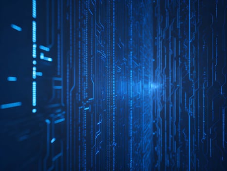 AI generated Digital Cyberspace with Particles and Digital Data Network Connections. High Speed Connection and Data Analysis Technology Digital Abstract Background Concept. 3d rendering photo