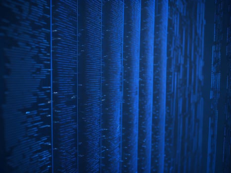 AI generated Digital Cyberspace with Particles and Digital Data Network Connections. High Speed Connection and Data Analysis Technology Digital Abstract Background Concept. 3d rendering photo