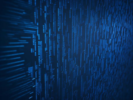 AI generated Digital Cyberspace with Particles and Digital Data Network Connections. High Speed Connection and Data Analysis Technology Digital Abstract Background Concept. 3d rendering photo