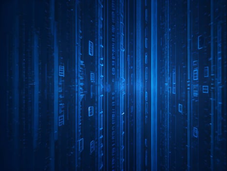 AI generated Digital Cyberspace with Particles and Digital Data Network Connections. High Speed Connection and Data Analysis Technology Digital Abstract Background Concept. 3d rendering photo