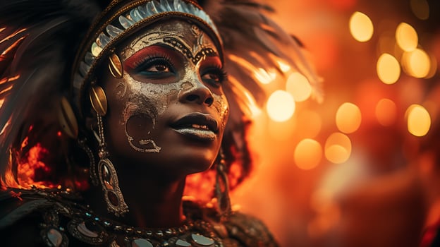 AI generated Tribal Dancer in Traditional Costume at Carnival AI generated photo