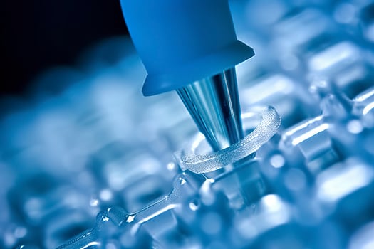 AI generated Macro shot of doctor tip and plastic plate for immunosorbent assay. AI Generated photo