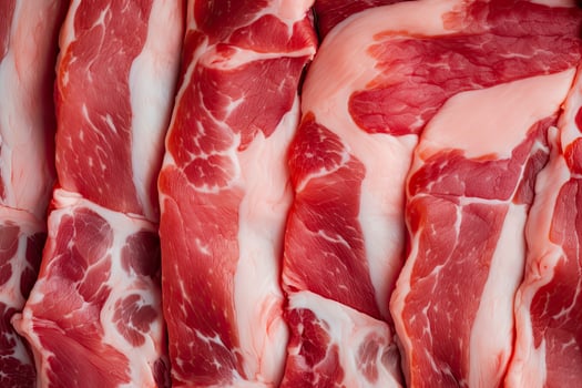 AI generated Macro shot of pork meat. Meat textured background. Beef steak is raw and juicy. AI Generated photo