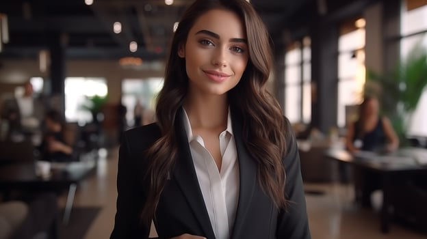AI generated a beautiful young woman in a business suit photo