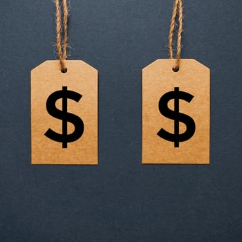 golden price tag with dollar symbol, golden mockup photo