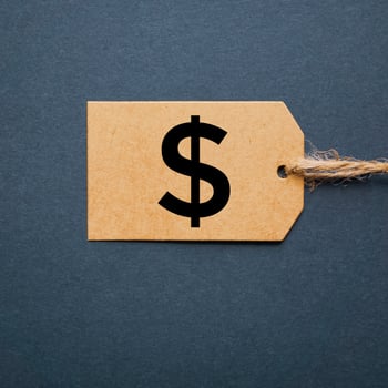golden price tag with dollar symbol, golden mockup photo