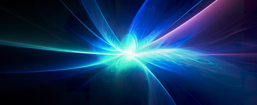 AI generated Neon colored glowing high energy singularity in space, 3D rendering. AI Generated photo
