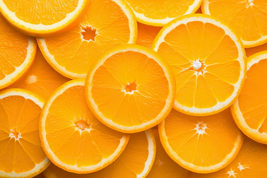 AI generated Orange fruit slices citrus arrangement full frame background. AI Generated photo