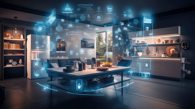 AI generated Connected Living, The IoT Revolution in Smart Homes. AI Generated photo