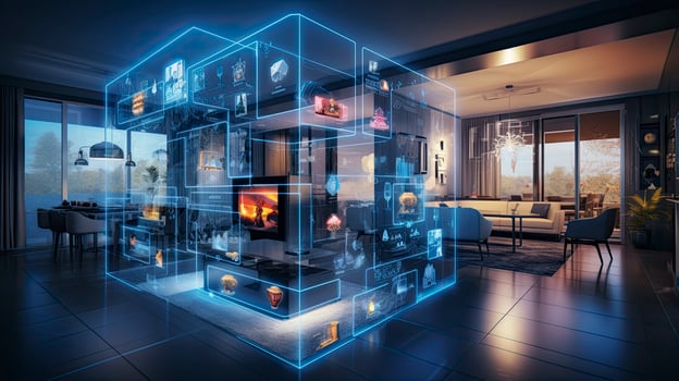 AI generated Connected Living, The IoT Revolution in Smart Homes. AI Generated photo