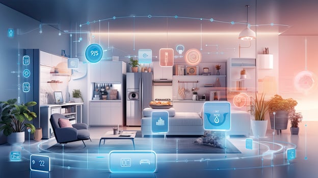 AI generated Connected Living, The IoT Revolution in Smart Homes. AI Generated photo