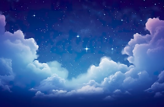 AI generated Space of night sky with clouds and stars. Generative AI photo