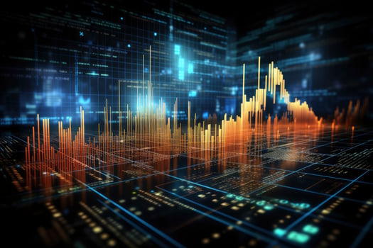 AI generated Stock market or forex trading graph. AI Generated photo