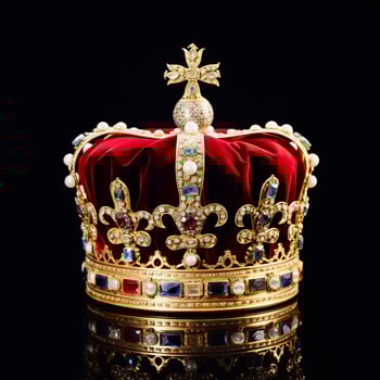 AI generated The Royal Coronation Crown Isolated on a Black Background. Generative AI photo